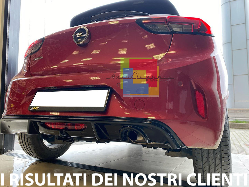 OPEL CORSA F REAR DIFFUSER OPC UNDER BUMPER GLOSS BLACK ABS / PLASTIC