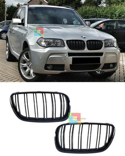 GRIGLIA ANTERIORE LOOK M PER BMW X3 E83 2007-2010 LCI LIFT NERA DOPPIA FASCIA .-
