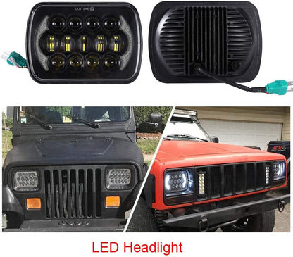 JEEP WRANGLER YJ CHEROKEE XJ NISSAN PATROL Y60 COPPIA FARI FANALI ANTERIORE LED