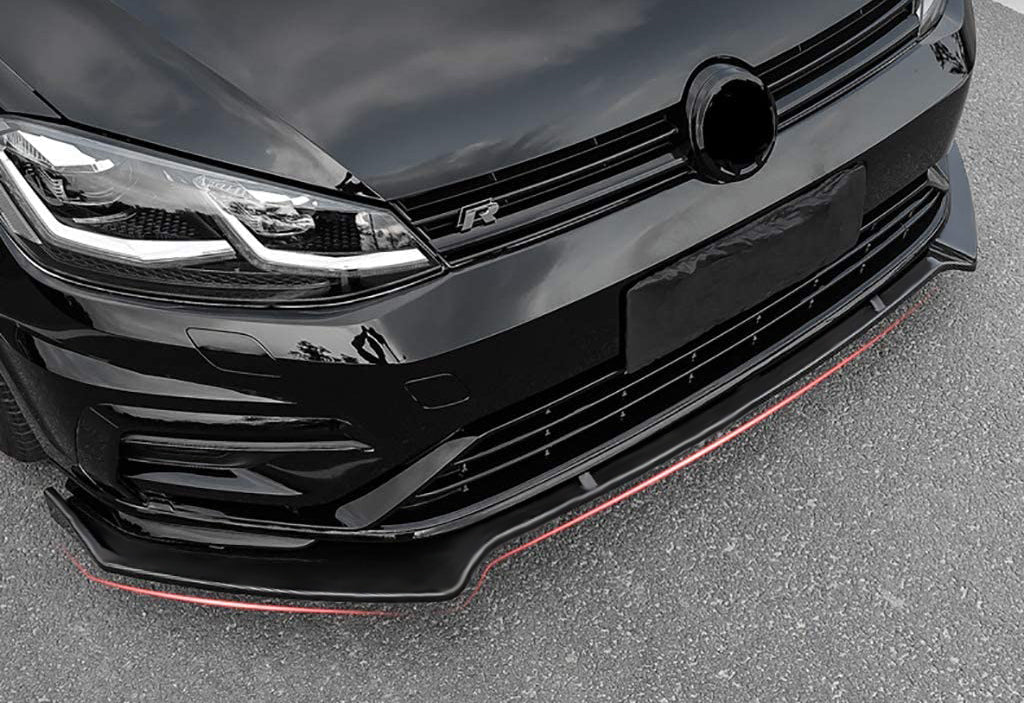 VW GOLF 7.5 R 2017+ FACELIFT SOTTO PARAURTI ANTERIORE LOOK SPLITTER ABS NERO