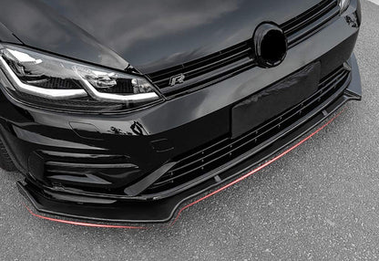 VW GOLF 7.5 R 2017+ FACELIFT SOTTO PARAURTI ANTERIORE LOOK SPLITTER ABS NERO