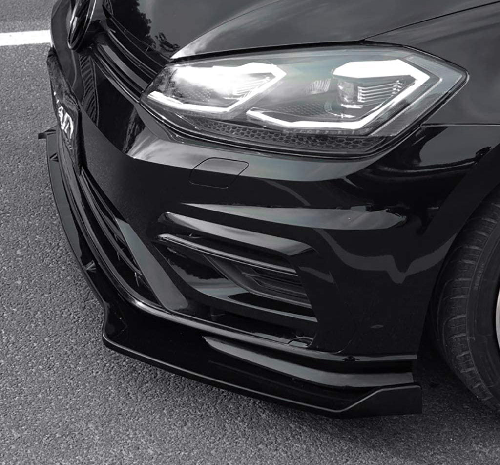 VW GOLF 7.5 R 2017+ FACELIFT SOTTO PARAURTI ANTERIORE LOOK SPLITTER ABS NERO