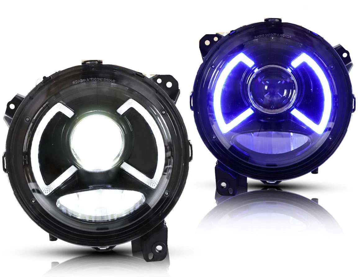 JEEP WRANGLER JL 2018+ COPPIA FARI ANTERIORI LENTICOLARI FULL LED