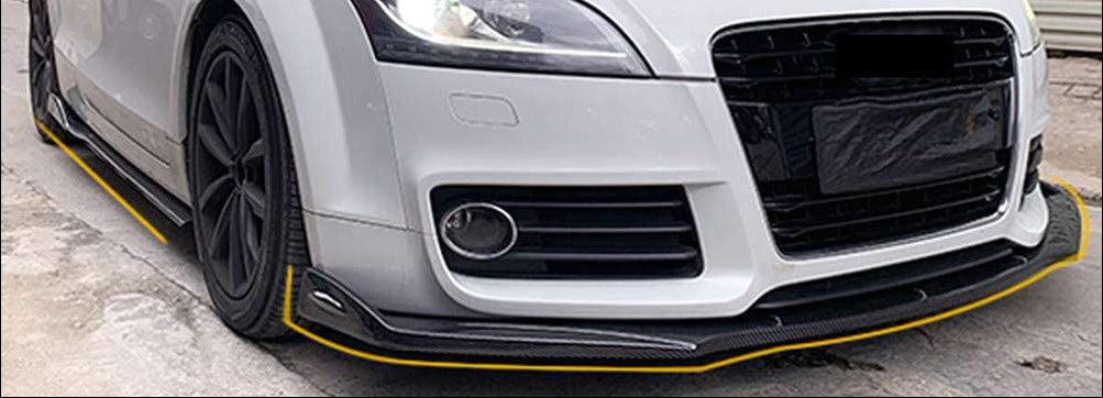 AUDI TT 8J 2006-2014 LAMA SOTTO PARAURTI ANTERIORE SPLITTER ABS CARBON LOOK RS AUTOELEGANCERICAMBI