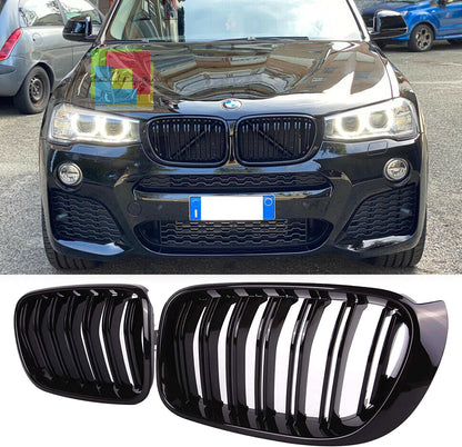 BMW X4 F26 2014+ GRIGLIA ANTERIORE NERA DOPPIA FASCIA - MASCHERINA LOOK M .- AUTOELEGANCERICAMBI