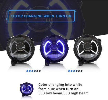 JEEP WRANGLER JL 2018+ COPPIA FARI ANTERIORI LENTICOLARI FULL LED