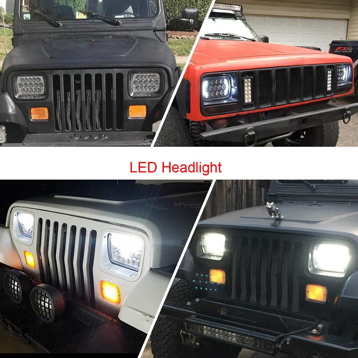 JEEP WRANGLER YJ CHEROKEE XJ NISSAN PATROL Y60 COPPIA FARI FANALI ANTERIORE LED