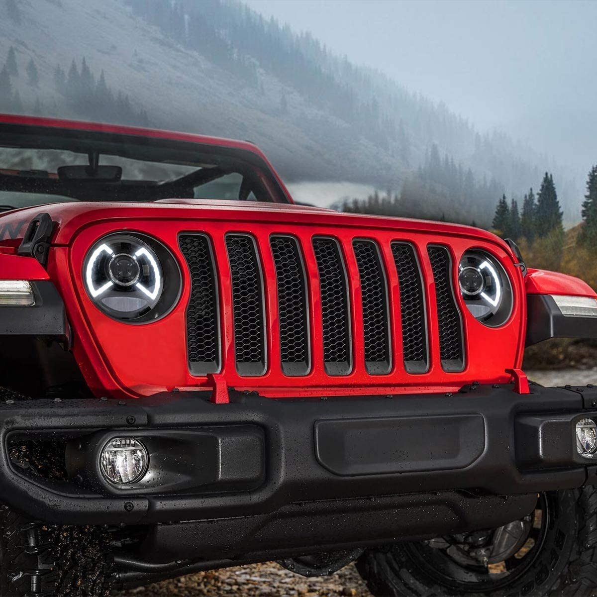 JEEP WRANGLER JL 2018+ COPPIA FARI ANTERIORI LENTICOLARI FULL LED