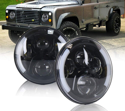 LAND ROVER DEFENDER 90/110 FARI ANTERIORI FULL LED - CON LUCI DIURNE BIANCO 6000K