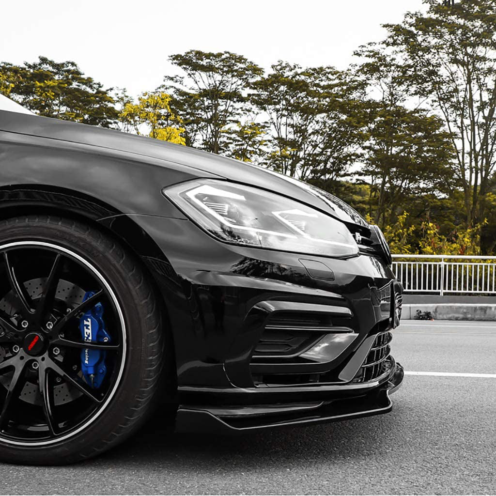 VW GOLF 7.5 R 2017+ FACELIFT SOTTO PARAURTI ANTERIORE LOOK SPLITTER ABS NERO