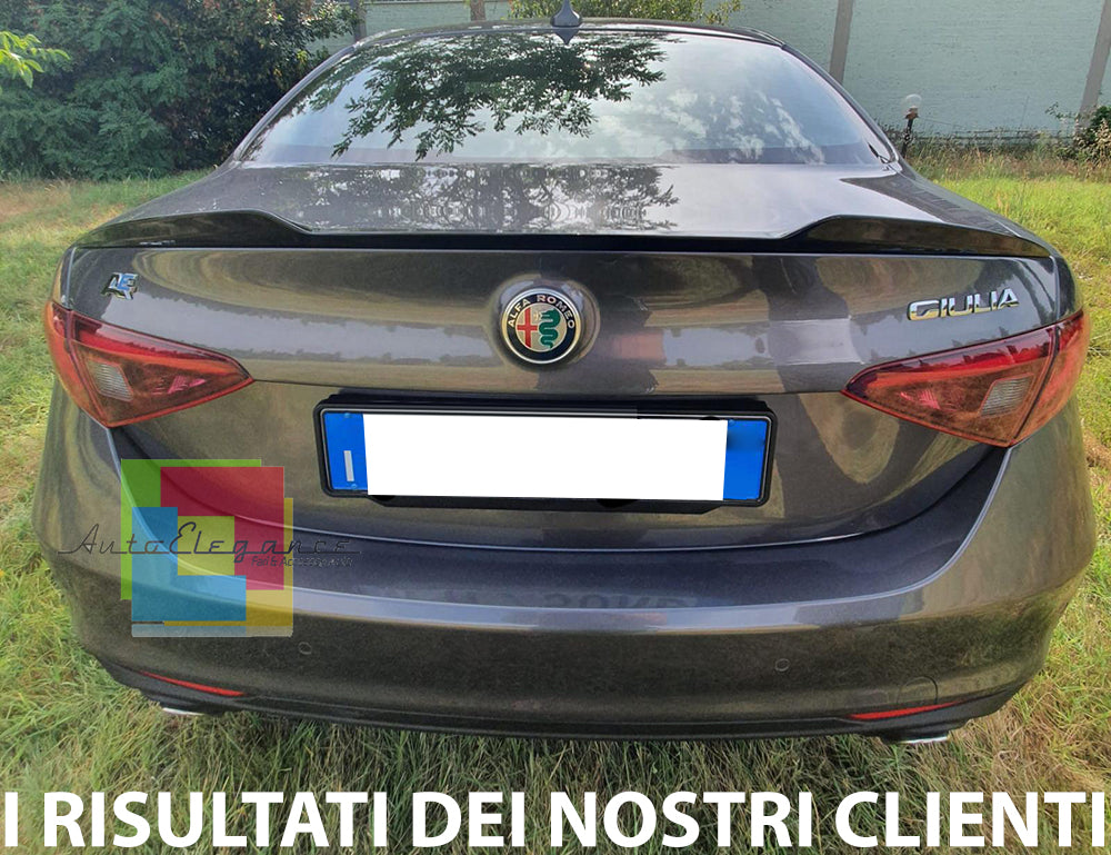 ALFA ROMEO GIULIA 2015+ FAST DESIGN HOOD SPOILER IN GLOSSY BLACK ABS