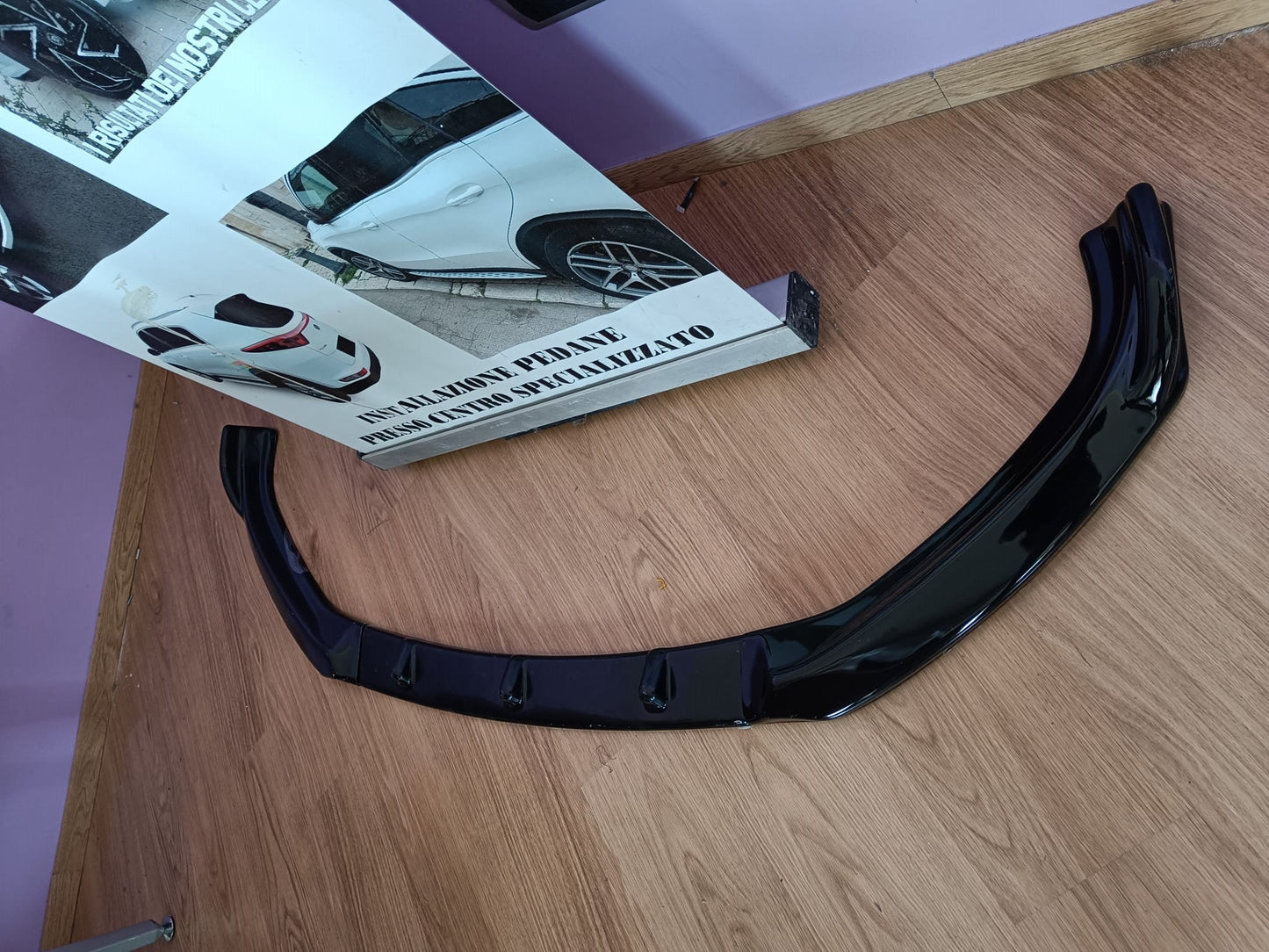 SOTTO PARAURTI ANTERIORE BMW SERIE 1 F20 F21 2015+ SPLITTER NERO LUCIDO 0245