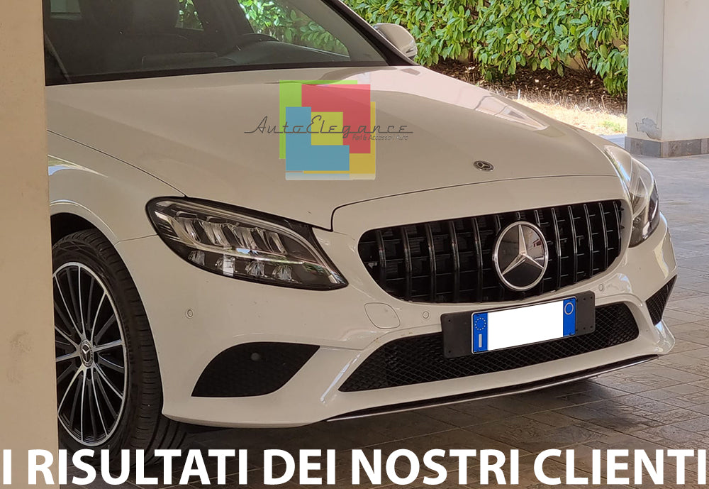 MERCEDES C W205 C205 2019+ FACELIFT GRIGLIA ANTERIORE LOOK AMG PROFILI NERI