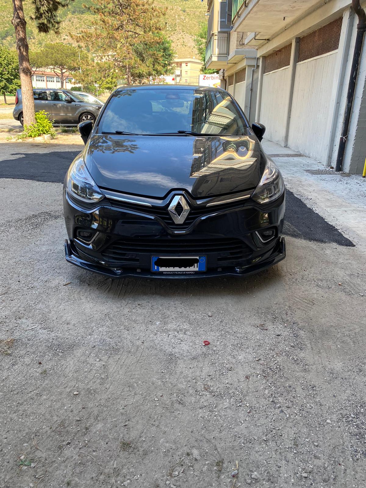 0129 RENAULT CLIO 4 IV LAMA SOTTO PARAURTI ANTERIORE ABS NERO LUCIDO SPLITTER - AUTOELEGANCERICAMBI