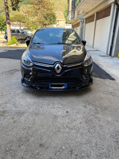 0129 RENAULT CLIO 4 IV LAMA SOTTO PARAURTI ANTERIORE ABS NERO LUCIDO SPLITTER - AUTOELEGANCERICAMBI