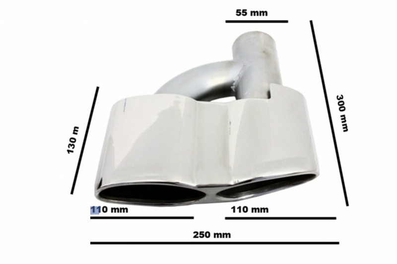 PARAURTI POSTERIORE A-DESIGN Mercedes CLASSE S W221 05-11 CON TERMINALI CROMATI IN ACCIAIO INOX