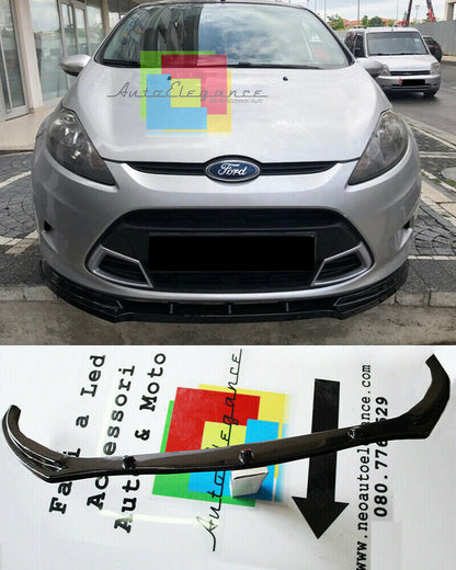 LIP SPOILER SOTTO PARAURTI ANTERIORE PER FORD FIESTA MK7 2008-2012 ABS NERO .-