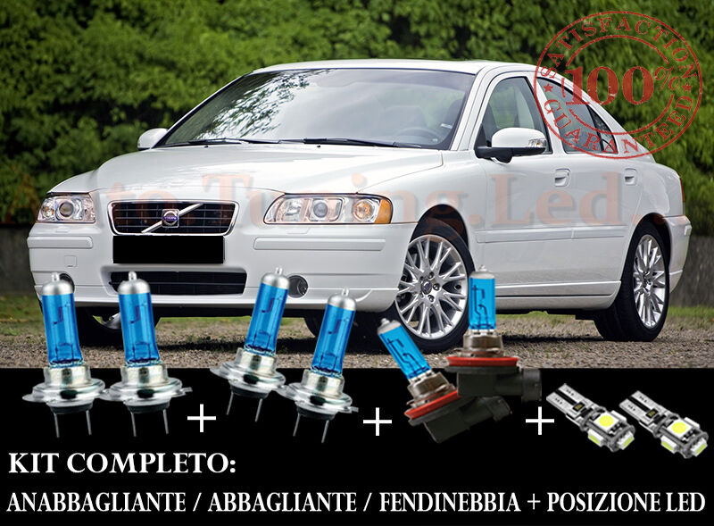 VOLVO S60 2000-2010 SET COMPLETO LAMPADE BLU XENON + POSIZIONE A LED