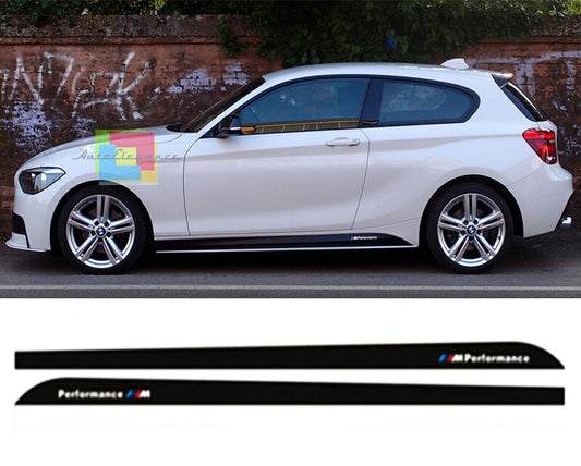 BMW 1 SERIES F21 3 DOOR ADHESIVE VINYLS ON SIDE SKIRTS M SPORT LOGO