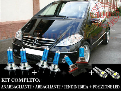 MERCEDES CLASSE A W169 SET COMPLETO LAMPADE BLU XENON + POSIZIONE A LED