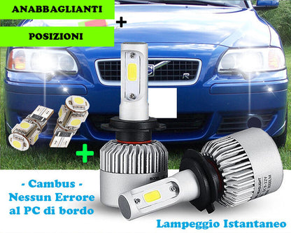 LAMPADE ANABBAGLIANTI LED + POSIZIONI T10 VOLVO V70 2000-2007 CREE ---