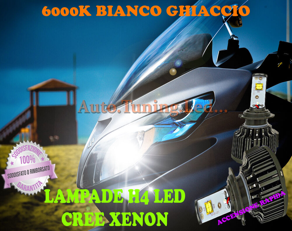 LAMPADE H7 CREE XENON BIANCO PURO 6000K PER MOTO ACCENSIONE RAPIDA YAMAHA R1 R6