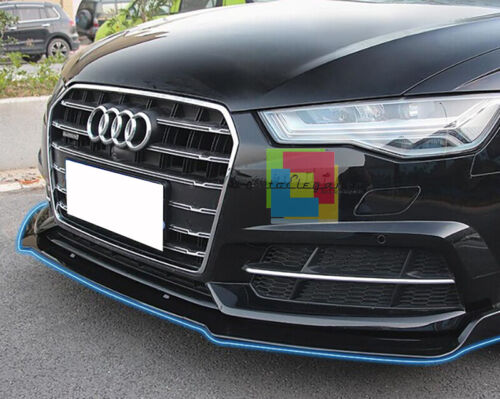 AUDI A6 4G C7 2015-2018 SPOILER SOTTO PARAURTI ANTERIORE LOOK RS6 SPLITTER NERO AUTOELEGANCERICAMBI