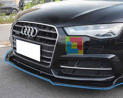 AUDI A6 4G C7 2015-2018 SPOILER SOTTO PARAURTI ANTERIORE LOOK RS6 SPLITTER NERO AUTOELEGANCERICAMBI