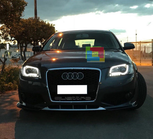 SPORT FRONT BUMPER FOR AUDI A3 8P 2004-2008 RS3 LOOK HONEYCOMB IN ABS