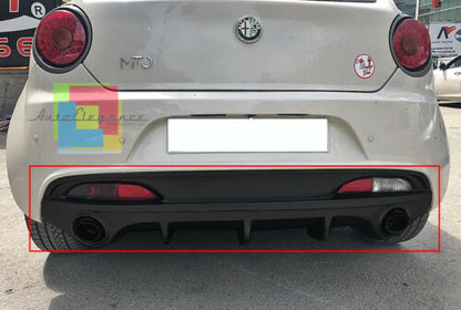 DIFFUSER ALFA ROMEO MITO 2008+ UNDER REAR BUMPER DAM GLOSSY BLACK .-