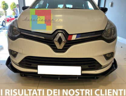 RENAULT CLIO 4 2012-2018 FRONT BUMPER BLADE ABS SPLITTER RS BLACK BLAC