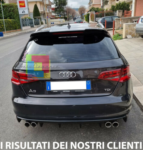 ALETTONE RS3 SPOILER POSTERIORE TETTO AUDI A3 8V SPORTBACK 2012-2018 NERO LUCIDO AUTOELEGANCERICAMBI