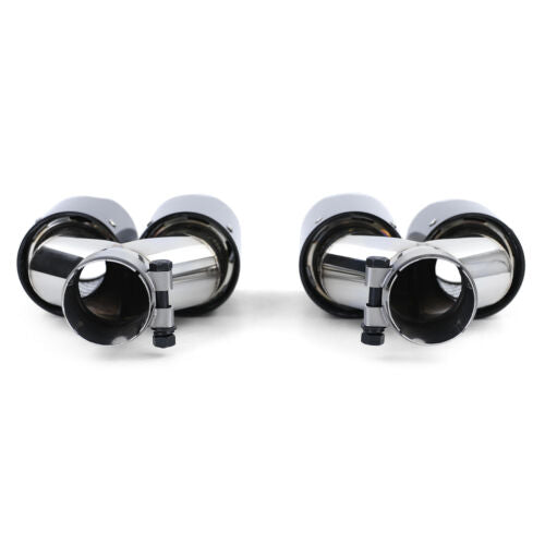 Carbon Fiber 4 Pipe Duplex Exhaust Tips Fit For BMW 5er F10 F11 535i 535d