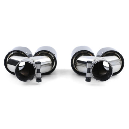 Carbon Fiber 4 Pipe Duplex Exhaust Tips Fit For BMW 5er F10 F11 535i 535d