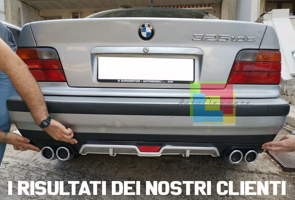 BMW SERIE 3 E36 DIFFUSORE POSTERIORE SOTTO PARAURTI QUATTRO TERMINALI ABS AUTOELEGANCERICAMBI