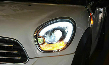 MINI R60 COUNTRYMAN COPPIA FARI ANTERIORI DIURNE LED LENTICOLARI CROMATI ...