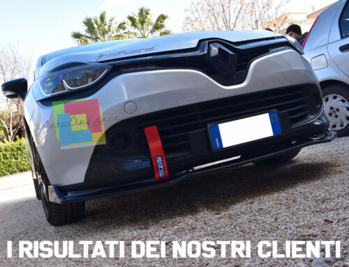 RENAULT CLIO 4 12-18 ABS FRONT BUMPER BLADE SPLITTER RS LOOK BLACK