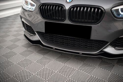 BUMPER SPLITTER FOR BMW 1 SERIES F20 F21 2015-2019 M SPORT GLOSS BLACK 