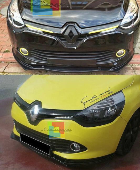 RENAULT CLIO IV 2012+ LIP SPOILER UNDER FRONT BUMPER ABS / PLASTIC BLACK