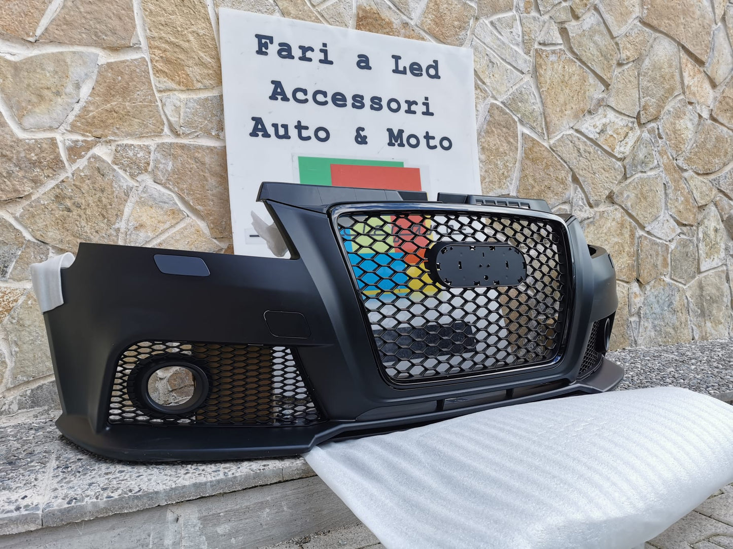 SPORT FRONT BUMPER AUDI A3 8P 2008-2013 LIFT LOOK RS3 HONEYCOMB ABS