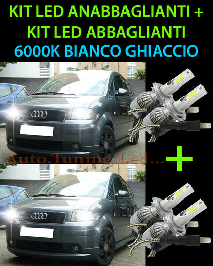 KIT LED LAMPADE ABBAGLIANTI & ANABBAGLIANTI PER AUDI A2 2000-2005 -.