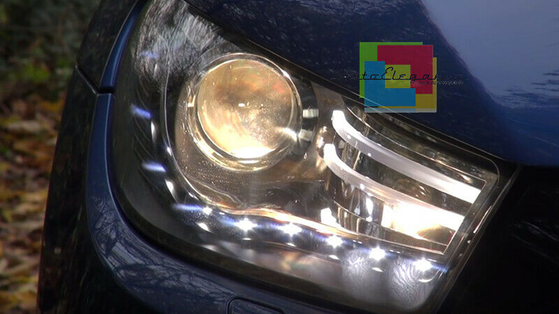 VW SCIROCCO 2008-2014 FARI ANTERIORI FANALI SPORTIVI 3D DIURNE LED LENTICOLARI