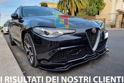 SPLITTER PER ALFA ROMEO GIULIA VELOCE PARAURTI ANTERIORE LAMA SPOILER NERO