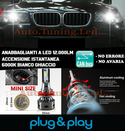 LAMPADE ANABBAGLIANTI LED BMW X3 E83 ISTANTANEO NO AVARIA 12.000LM