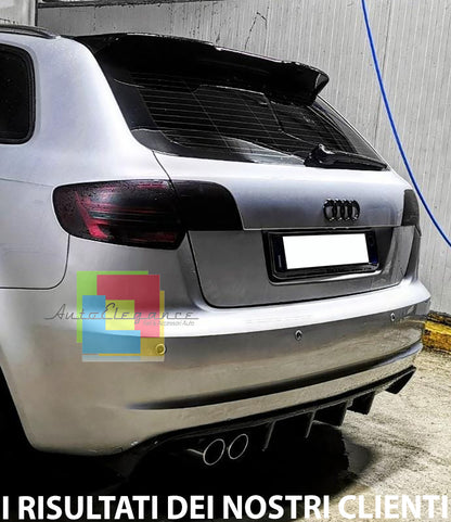 DIFFUSORE POSTERIORE AUDI A3 S3 8P 3 & 5 PORTE 2008-2012 SOTTO PARAURTI RS3 .-1