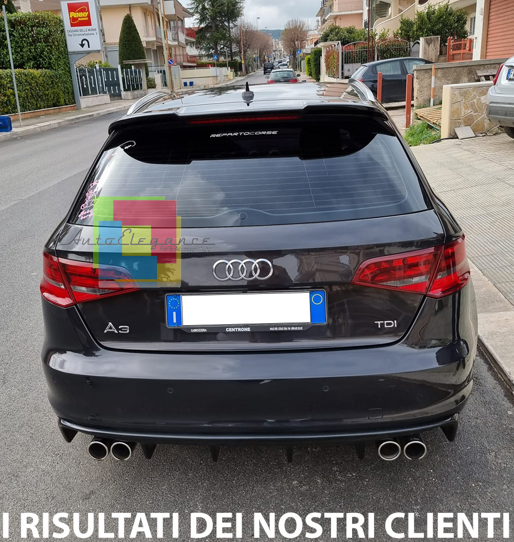 SPOILER POSTERIORE TETTO AUDI A3 8V SPORTBACK 2012-2018 NERO LUCIDO RS3