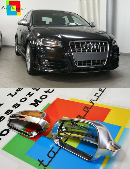AUDI A3 SPORTBACK 3 PORTE 08-10 COPERTURE SATINATE SPECCHI - CALOTTE LOOK SLINE AUTOELEGANCERICAMBI