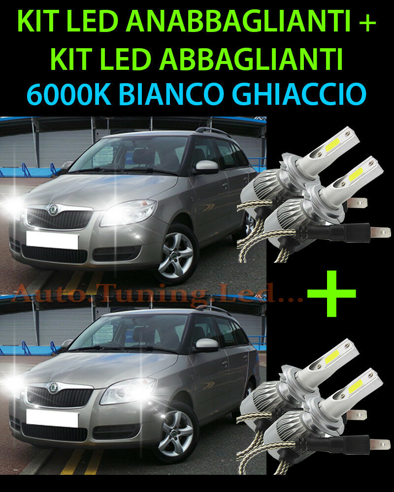 KIT LED LAMPADE ABBAGLIANTI & ANABBAGLIANTI PER SKODA FABIA 2006-2014 -.