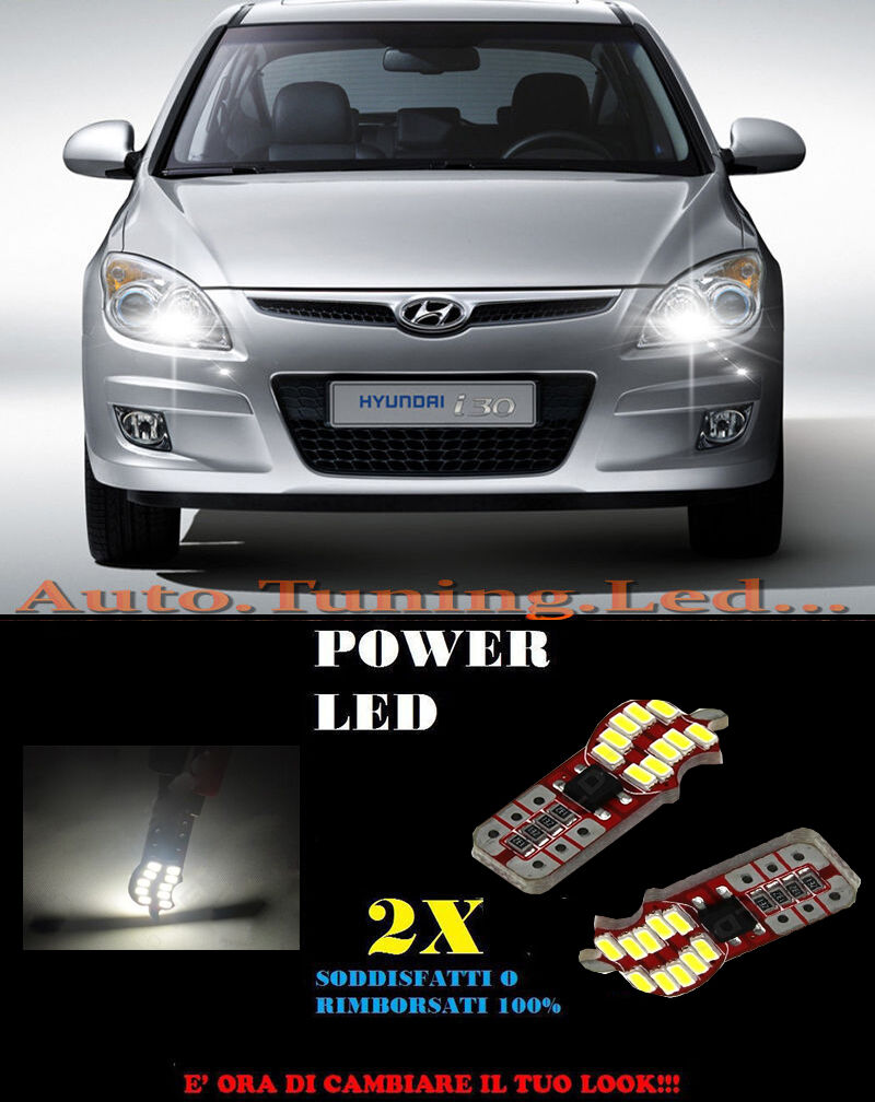 LUCI POSIZIONE HYUNDAI I30 07-11 CANBUS T10 BIANCO 20 LED SUPER QUALITA