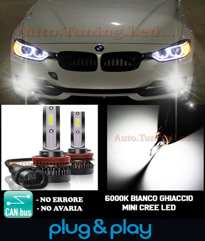 LAMPADE FENDINEBBIA A LED CREE BMW SERIE 3 F30 F31 CAMBUS BIANCO GHIACCIO 8000LM